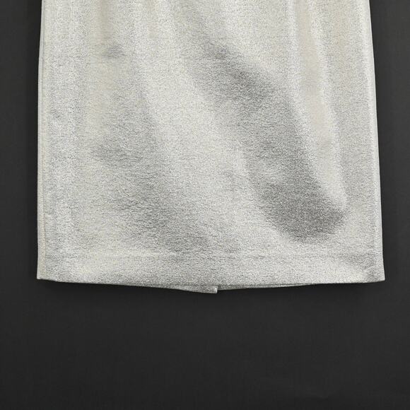 ARIANA ROCKEFELLER Skirt Size 0 Metallic Champagne Straight Pencil Back Slit - Picture 3 of 9